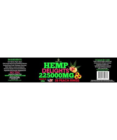 Hemp Gummies-Peach Rings Premium Hemp Oil Gummy Bears-Fresh and Full Flavor-Peach Infused Edibles-Great for Back, Rest, Knees, Calm, Relax, Discomfort-Made in USA - Buy Online on GoSupps.com
