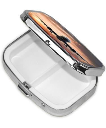 Airplane Art 2 Compartment Small Pill Case | Cute Travel Pill Organizer | Perfect Gift for Purses & Pocket - Buy Online on GoSupps.com