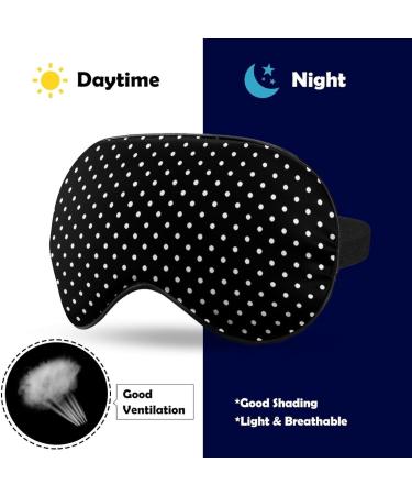 Polka Dots Black and White Sleep Mask - Adjustable Eye Cover for Sleeping - Blocks Light - Perfect for Men and Women - Ideal for Night Travel and Naps - Buy Online on GoSupps.com