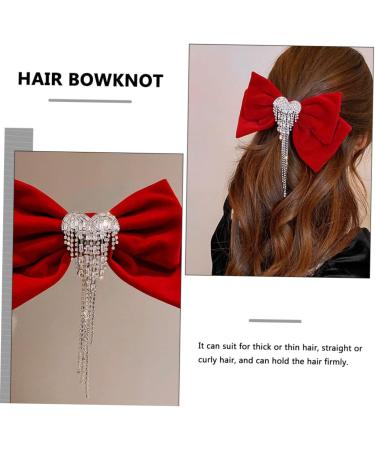 minkissy Tassel Hair Clip Red Bow Hair Clip Womens Hair Clips Hair Bow Clip Rhinestone Tassel Vintage Hair Bows Tassel Hair Accessories Hair Bows for Girls Miss Rhinestones Makeup French - Buy Online on GoSupps.com