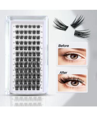 72pcs DIY Wispy Clusters D Curl Individual Lashes Extensions - Natural Look Reusable Individuals - 8-16MM - VOLUME - Buy Online on GoSupps.com