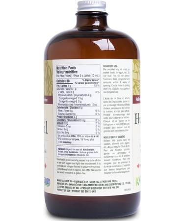 Flora Health Certified Organic Flax Oil - Cold Pressed & Unrefined - Non-GMO -  941 mL - Buy Online on GoSupps.com