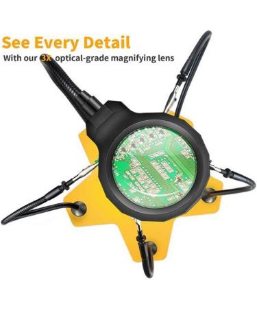 Magnifier Adjustable Magnifier Loupe Lamp Illuminated Led Third Hand Magnifying Glass with Light and Stand Hands Free with Auxiliary Clips and Soldering Iron Stand for Repairing/in - Buy Online on GoSupps.com
