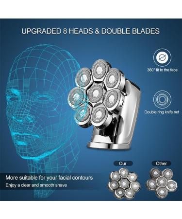 Electric Shaver & Hair Clipper for Bald Heads - Waterproof Rechargeable Men's Trimmer with 8 Floating Cutters - Buy Online on GoSupps.com
