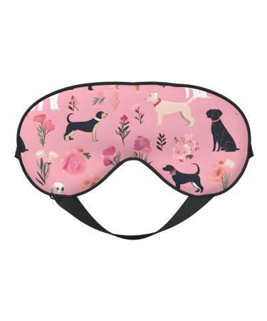 Sleep Mask Eye for Women Men Reusable Soft Blackout Eye Masks Covers for Night Better Sleep Travel Camping Road Trip Essentials Gifts for Him Her - French Bulldog and Flowers