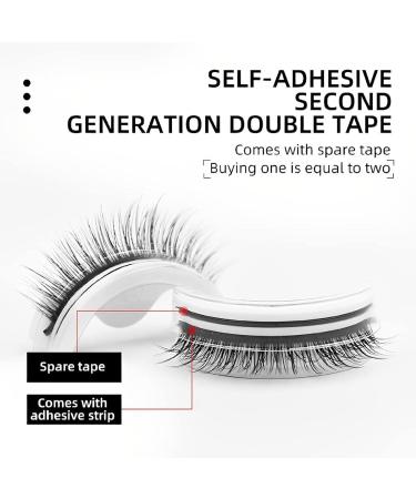 Self Adhesive Eyelashes Reusable False Eyelashes Pre Glued Eyelashes Reusable Adhesive Eyelashes Stick on Eyelashes Reusable Eyelashes Self Adhesive Lashes No Glue/Eyeliner Needed(#12) - Buy Online on GoSupps.com