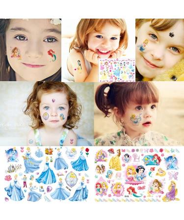 240 Pcs Princess Temporary Tattoos for Girls - Waterproof Cartoon Theme Party Decoration - Kids Birthday Party Temporary Tattoo Toys - Buy Online on GoSupps.com