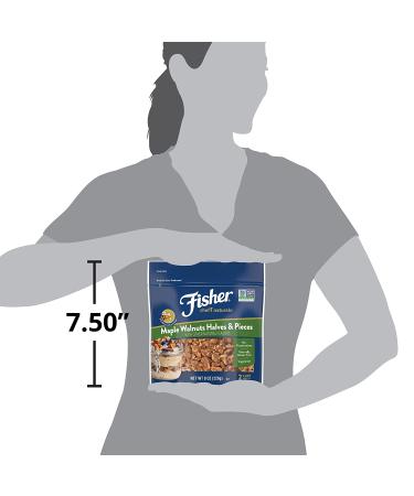 FISHER Chef's Naturals Maple Walnuts Halves & Pieces - 8 oz | Gluten Free, Non-GMO, Keto, Paleo - Vegan Friendly | Pack of 1 - Buy Online on GoSupps.com