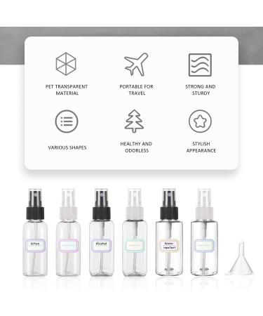 BEIIEB 8 Pieces Clear Spray Bottle with 4 Pieces Funnels 16 Stickers 50ml Atomizer Pump Bottle Perfume Atomizer Refillable Portable Travel Bottle for Travel Business Trip Camping - Buy Online on GoSupps.com