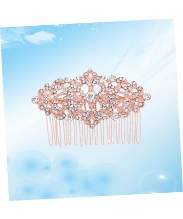 FRCOLOR Rhinestone Hair Comb Gold Teeth Hair Clip Combs Headpiece for Women Wire Hair Side Comb Metal Hair Side Comb Fashion Hair Comb Pin Metal Hair Clips for Women Rhinestones Veil Bride - Buy Online on GoSupps.com