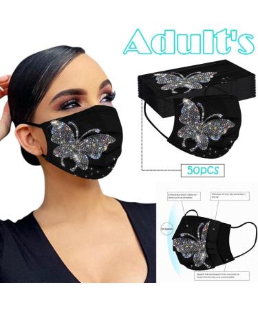 Buy Amyglin 50-Piece Disposable 3-Layer Non-Woven Fabric Face Masks - Breathable Butterfly Motif Scarf Necker for Adults | International Shipping Available - Buy Online on GoSupps.com