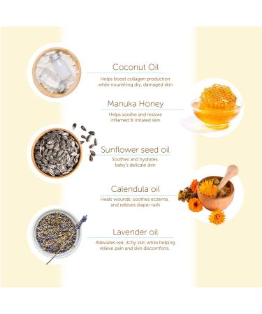 Organic Cradle Cap & Eczema Treatment - Calendula Cream with Manuka Honey & Lavender - Baby Skin Care (2oz) - Buy Online on GoSupps.com