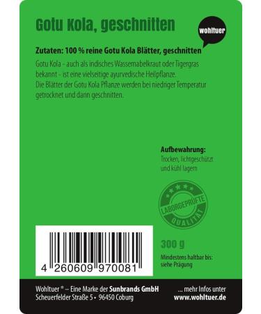 Buy Gotu Kola Cut 300g - Certified Wild Collection by Wohltuer | Premium Quality Herbal Supplement for International Shipping - Buy Online on GoSupps.com