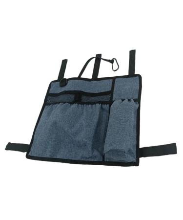 Elderly Friendly Wheelchair Storage Bag Armrest Organizers with Multiple Pockets Easy Install On Armrest Daily Use Blue