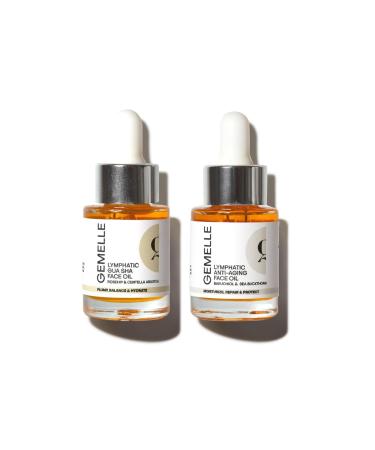 GEMELLE Lymphatic Gua Sha Face Oil + Anti-Aging Face Oil Morning & Night 15ml | Reduce Puffiness Sculpt Hydrate Repair & Protect | Premium Natural Botanical Oil | Use with Gua Sha Facial Tools