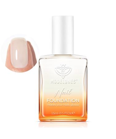 modelones Nail Strengthener Milky White Nail Natural Concealer Foundation Polish Air Dry Nail Growth Polish for Damaged Nails Imperfection Masking Gifts for Women 15ml Pearl White