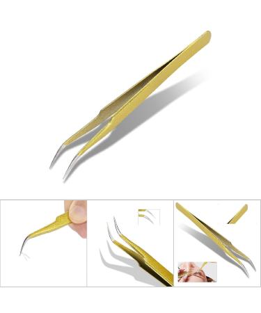 Professional Stainless Steel Eyelash Tweezers for Extensions | Precision Tweezers for Artificial Eyelashes - Shop Now! - Buy Online on GoSupps.com