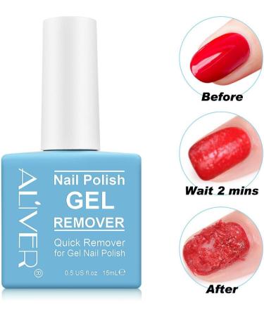 Gel Nail Polish Remover 15ml Gel Polish Remover Kit No Need Foil Soaking or Wrapping Gel Remover for Nails 2-5 Minutes Gel Nail Remover Easy& Quick DIY at Home Manicure Tools - Buy Online on GoSupps.com