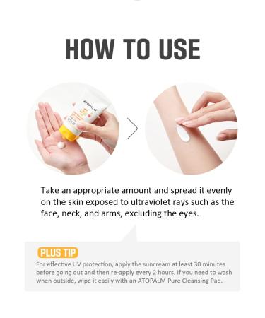 ATOPALM Zinc Mild Up Sun Cream SPF50+ with Cleansing Pads 65g | Korean Mineral Sun Protection & Moisturizing for Dry Skin - Buy Online on GoSupps.com