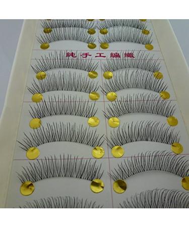 40 Pairs Natural Look Taiwan Handmade Fake False Eyelashes Eye Lashes Transparent Stem 217 Classical Eyelashes - MZZH14001