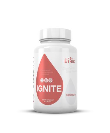 Sweat Ethic Ignite Thermogenic Support Formula with Advantra Z Green Tea Extract and Yohimbe Bark Daily Energy Focus Support for Active Lifestyles Easy-to-Take Capsules for Men & Women 60 Ct