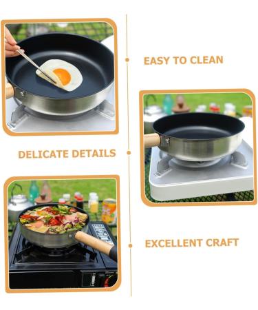 Levemolo Camping Portable Pan Griddle Egg Pan Non Stick Cooking Utensils Pans Camping Cookware Flat Skillet Non Stick Fry Pan Steak Kitchen Supplies Stainless Steel - Buy Online on GoSupps.com