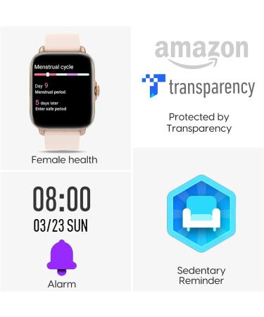 A-TGTGA Smart Watch for Women | 150+ Dial/Receive Calls Faces | Android & iPhone Compatible | Fitness Tracker with Sleep HR Monitoring | SMS Reminder | IP67 Waterproof | Rose Gold - Buy Online on GoSupps.com