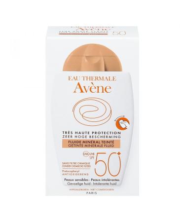 AVENE Mineral Sun Fluid SPF 50+ Tinted 40ml - Broad Spectrum Protection | Lightweight & Water-Resistant Sunscreen for All Skin Types | Shop Internationally - Buy Online on GoSupps.com