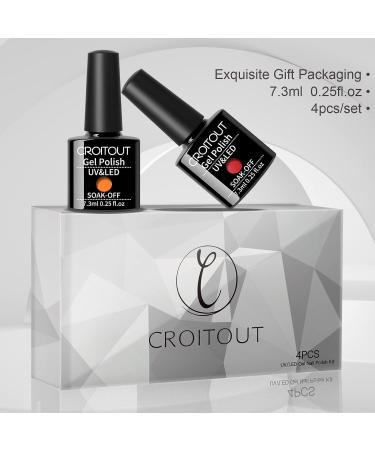 Croitout (Base Coat Top Coat With Two Color Gel) Gel Nail Polish Set Base Top Coat With Two Color Gel Polish Set Shellac Nail Polish UV LED Lamp Nail Art Nail Salon 4BT-1348-1520 4BT-1348-1520 - Buy Online on GoSupps.com