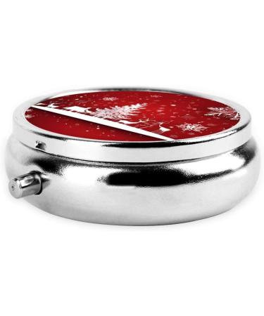 Happy New Year Mini Round Pill Box | 3 Compartment Portable Pill Organizer for Travel Home & Office - Buy Online on GoSupps.com