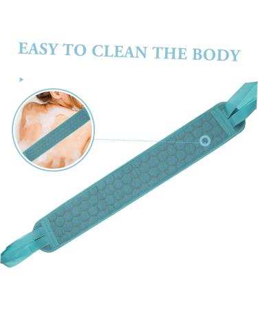 NOLITOY Bath Towel & Loofah Set - Back Scrubber & Body Massage Mitt - Men's Shower Accessories - 60x9cm Blue Green - Buy Online on GoSupps.com