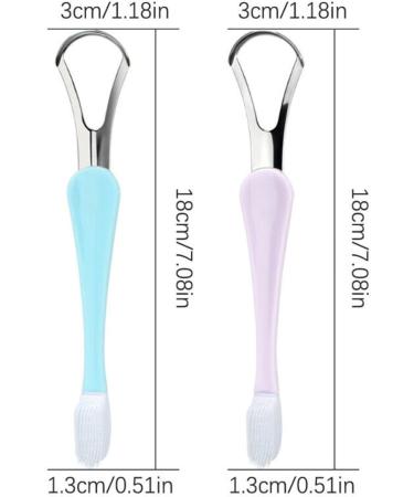Buy Tongue Scraper & Brush Set for Kids & Adults - Travel Case Included | Oral Care Hygiene Essentials (2pcs Blue & Purple - Buy Online on GoSupps.com