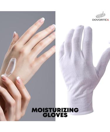 Buy Dovortex White Cotton Gloves - Ideal for Eczema Dry Hands & Moisturizing | 2 Pairs for Coin & Inspection Use - Ships Internationally - Buy Online on GoSupps.com