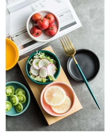 Fruit Bowl Snack Containers Round Plate Creative Ceramic Small Plate Soaking Plate Household Soy Sauce Plate Small Plate Vinegar Plate Soaking Plate Soy Sauce Breakfast Bowls (Color : C) (E) - Buy Online on GoSupps.com