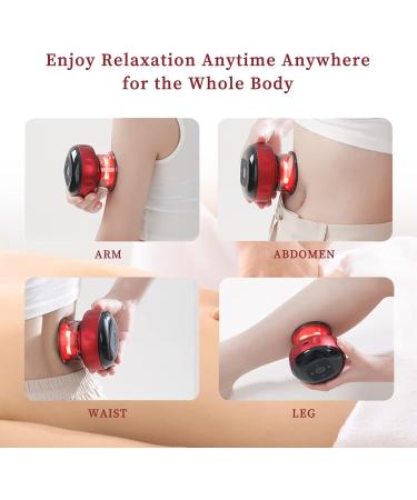 Gugxiom Electric Cupping Set & GUA SHA Massage Cup Pain Relief for Neck Shoulder & Back - Premium Cupping Device (Red) - Buy Online on GoSupps.com