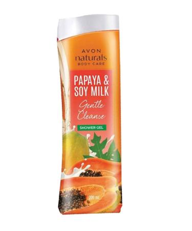 Avon Naturals Gentle Cleanse Papaya & Soy Milk Shower Gel 200 ml - Nourishing Body Wash for All Skin Types | Buy Online Internationally - Buy Online on GoSupps.com