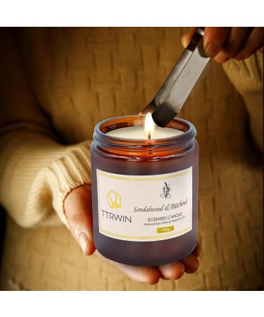Ttrwin Sandalwood & Patchouli Fragrance Candle - 200g | 50h Burn Time | Natural Soy Wax & Essential Oils | Perfect Gift for Men & Women | Ideal for Mother's Day & Father's Day - Buy Online on GoSupps.com