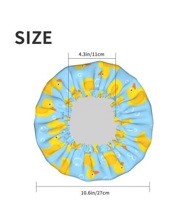 Yellow Rubber Duck Reusable Shower Cap for Women and Kids | Double Layer Waterproof Bathing Hat | Hair Protector for Long Hair - Buy Online on GoSupps.com
