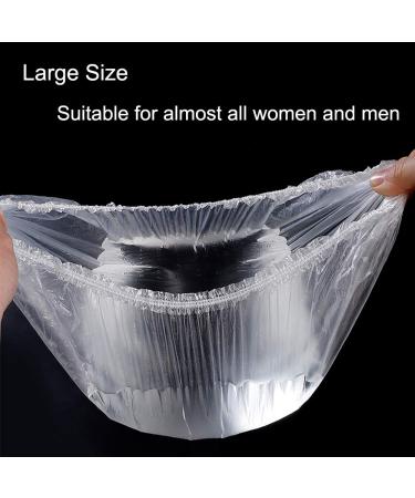 Disposable Shower Cap XL - 100 Pack | Waterproof, Thick & Elastic Bath Caps for Women & Men - Perfect for Travel, Spa, Hotel & Home Use - Clear - Buy Online on GoSupps.com