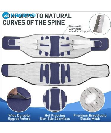 Lower Backrest Support Belt for Men & Women - 4 Rods Pain Relief for Sciatica Scoliosis & Herniated Disc - XL Blue - Buy Online on GoSupps.com