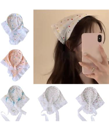 hgnxa Lace Headscarf Girl Headband Elegant Hair Scarf Bandanas Headpiece Lace Hairband Women Photo Headwrap Head Covering Dot White - Buy Online on GoSupps.com