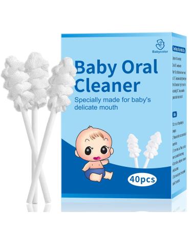 Baby Tongue Cleaner, Baby Oral Cleaner for Newborns, Baby Toothbrush for Mouth Cleaning, Infant Toothbrush for Dental Care of 0-36 Month Baby, 40 Pcs 40 Count (Pack of 1)