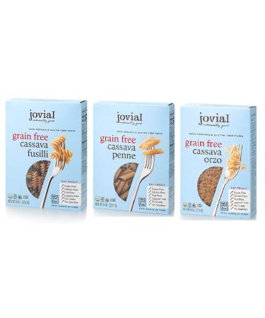 Jovial Grain-Free Cassava Pasta Variety ( Orzo, Penne and Fusilli ) Each Flavor one Pack Total Three Pack