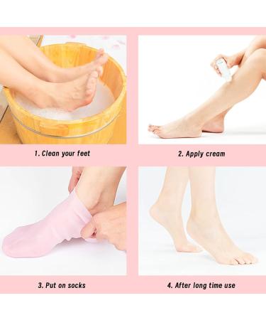 Acpetdr Moisturizing Silicone Socks for Women Silicone Socks Foot Mask Exfoliating Beach Protective Gel Socks Anti Slip Aloe Socks for Dry Cracked Feet Calluses Foot Care - Buy Online on GoSupps.com