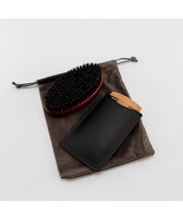 Men's Beard Care Set: 2 Brushes Combs & Scissors with Storage Bag - Perfect for Beard Growth & Styling - Buy Online on GoSupps.com