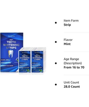 Professional 28 Sensitivity-Free Teeth Whitening Strips - Peroxide-Free & Safe Blue Formula for 14 Treatments - Buy Online on GoSupps.com