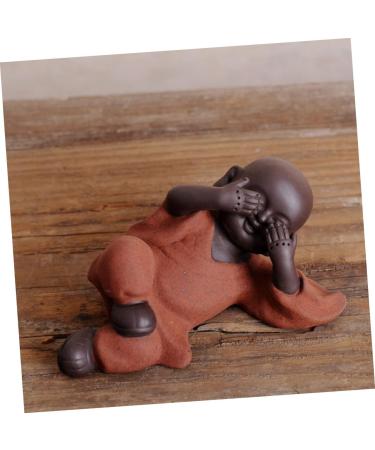 Alipis Tea Pet Chinese Decor Fairy Feng Shui Laughing Buddha Car Decoration Buddha Ornament Maitreya Buddha Figurine Desk Decor Monk Outdoor Statue Three No Purple Clay Decorations Red 13.3X6.5CM - Buy Online on GoSupps.com