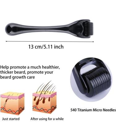 Beard Roller for Growth Derma Roller 0.5MM 540 Titanium Needles Microneedle Tool for Face Body Skin Care Beard Hair Growth (0.5MM) - Buy Online on GoSupps.com