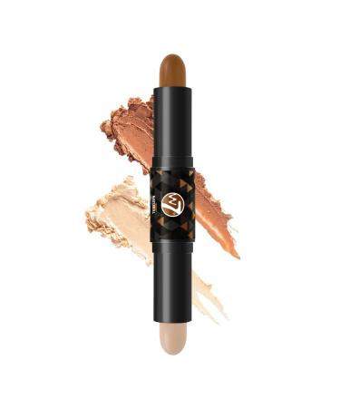 W7 Contour Stick - Double-Ended Creamy Contour & Highlight Makeup - Bronze Shape & Define - Natural Natural 1 count (Pack of 1)