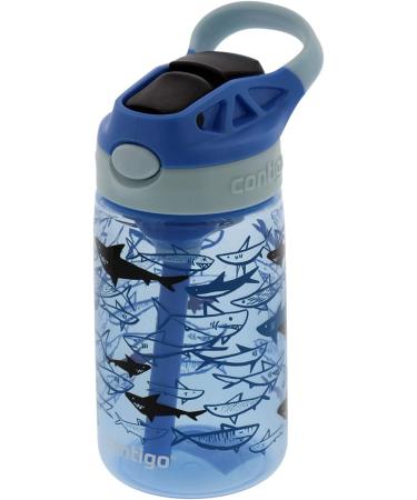 Contigo Kids Water Bottle with Straw 2 Pack 14 oz - Spill Proof Autospout Technology, Easy-Clean Lid, Dishwasher Safe - Cosmos & Gummy Sharks Navy - Buy Online on GoSupps.com